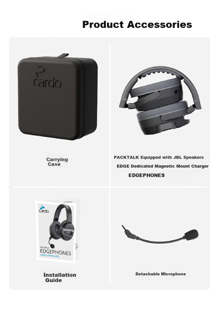 CARDO Motorcycle Helmet Bluetooth Headset Original Box Cross-Brand Intercom JBL Sound Cardo Edge 21