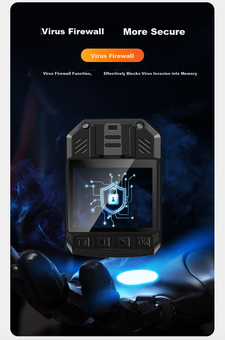 Yingjiying YDSJ-3.7(A) Intrusion Prevention And Explosion-Proof Law Enforcement Body Camera, 2K High-Definition Audio And Video Portable Camera, 128GB 10