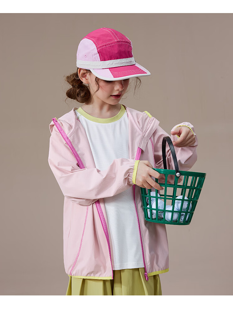 Mianzhi Kids Cooling Sun Protection Jacket UPF50+ Summer Lightweight Original Yarn UV Protection Skin Jacket Pink 160 10