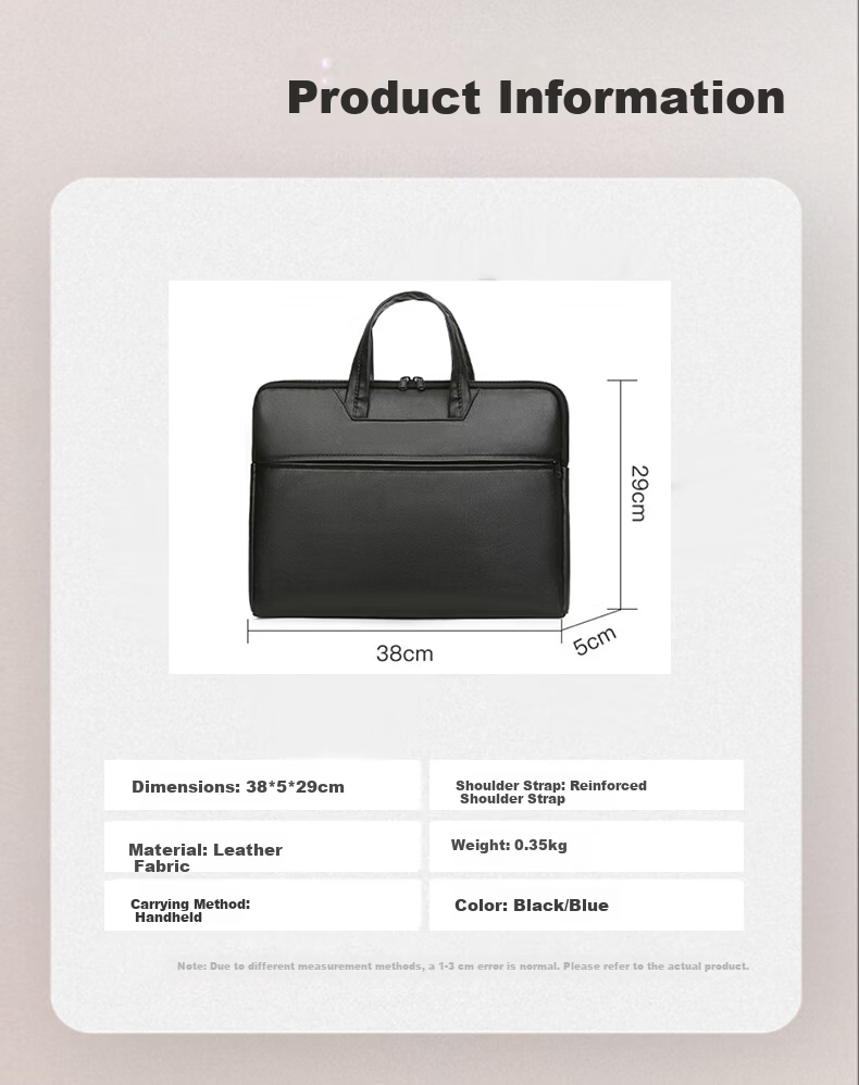 GOLDEN RAY PU Leather Laptop Bag 14-16.1 Inch Briefcase for Mac/Huawei Lenovo Business Laptop 15.6 Inch Customizable 8