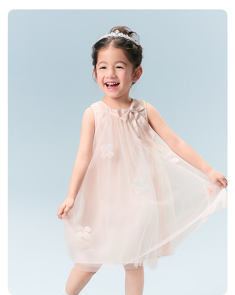 Balabala Kids Dress 2026 Summer New Girls Baby Vest Dress Sweet Mesh Princess Dress 19