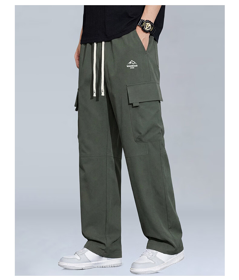 Warrior Men's Outdoor Windproof Waterproof Cargo Pants Straight Loose Casual Hiking Trousers 11