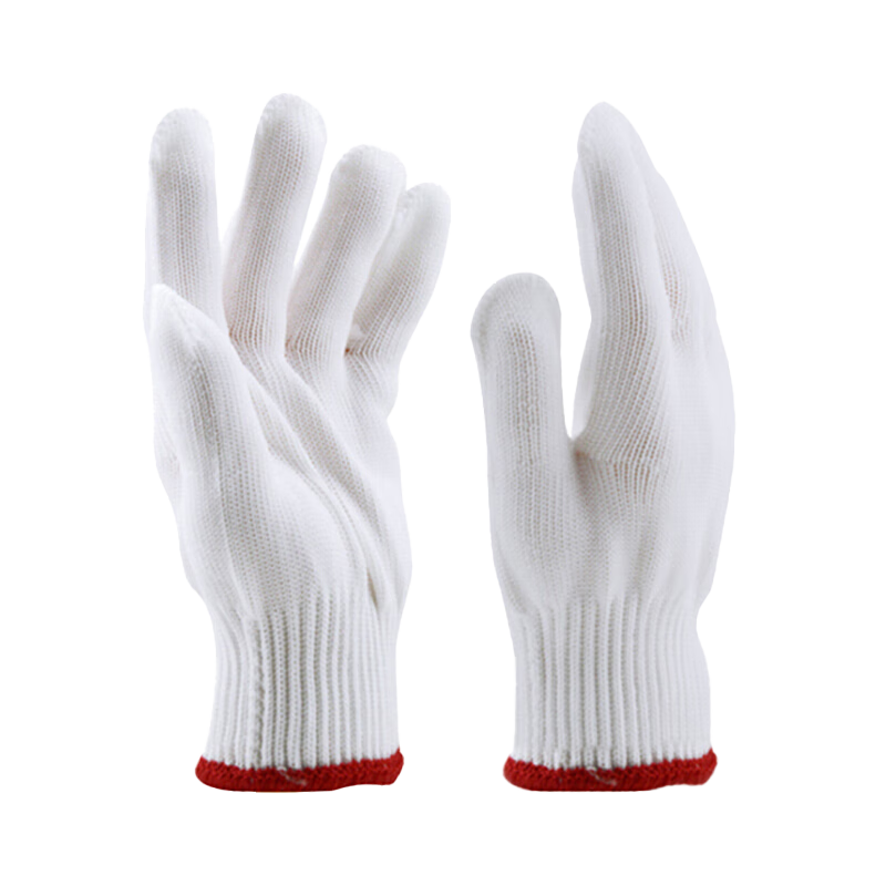 Gongpinxing White Nylon Gloves Work Protection 24 Pairs Wear-Resistant Non-Slip Breathable Labor Construction Work Brown White Nylon Gloves