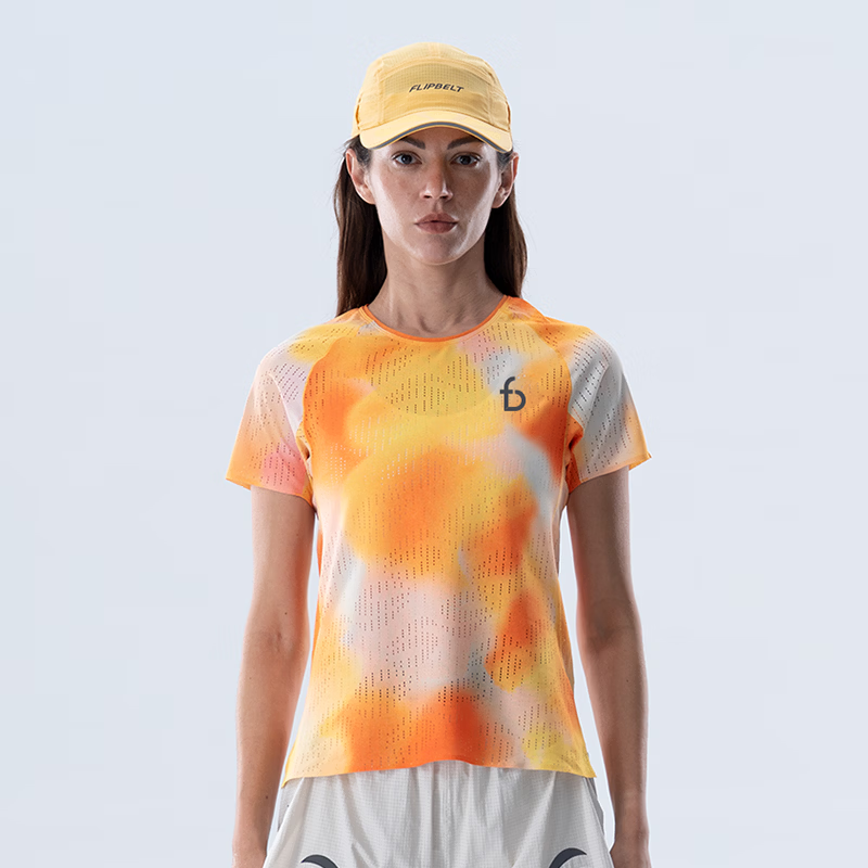Feibit [Wind Tunnel Short Sleeve 4.0] Women's Running Training Breathable Quick-Dry Marathon Moisture-Wicking Lightweight T-Shirt Qianzhonglang M