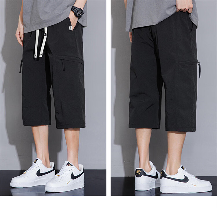 MARK FAIRWHALE Men's Summer Trendy Multi-Pocket Cargo Shorts Quick-Dry Breathable Sports Casual Pants 12