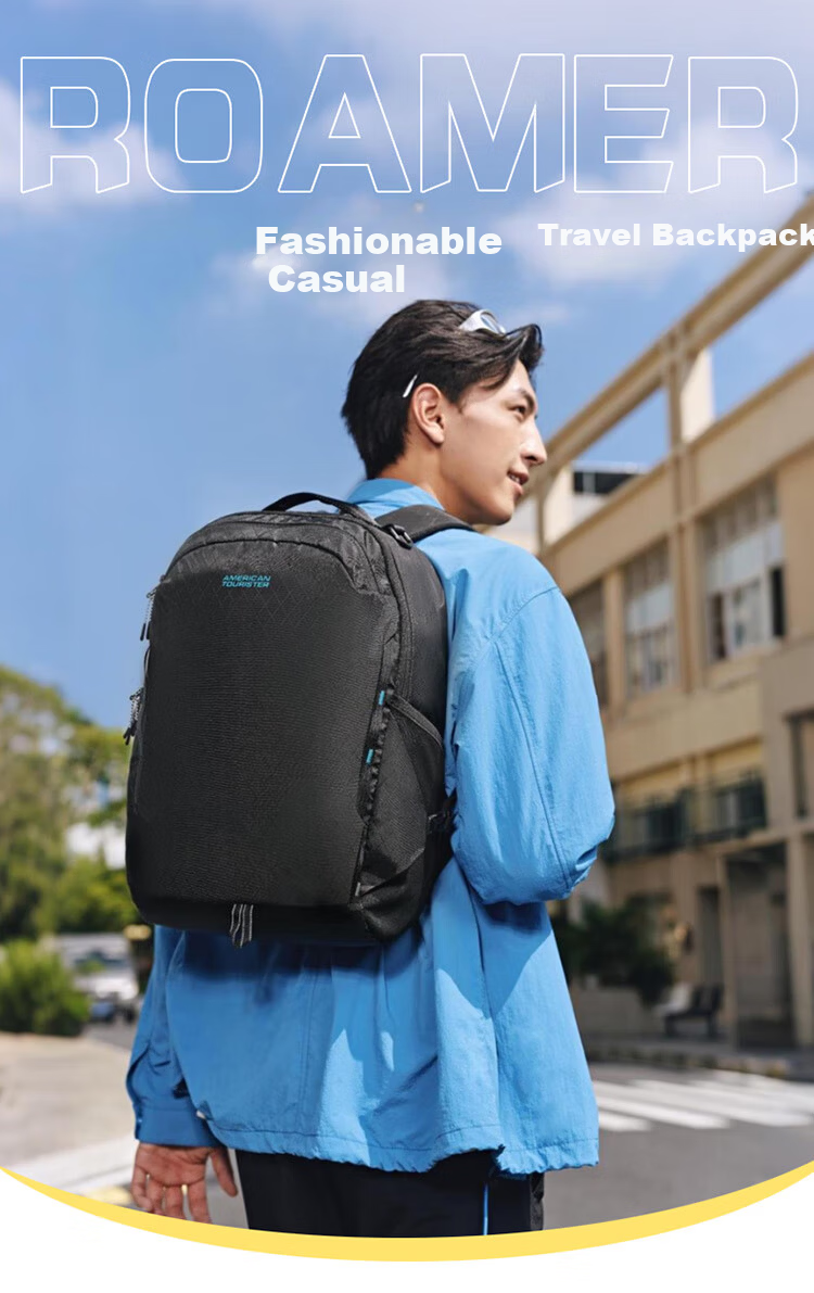 American Tourister Men's Casual Travel Backpack Large Capacity 16-inch Laptop Bag NB4 Black 1