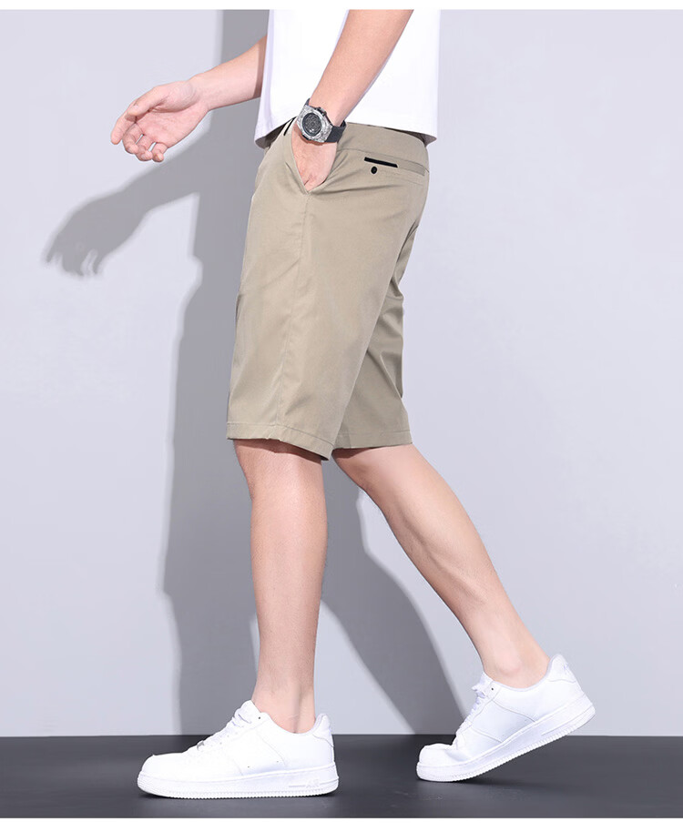 JEEP Men's Summer Lightweight Breathable Ice Silk Casual Loose Straight-Fit Khaki Shorts Size 28 8