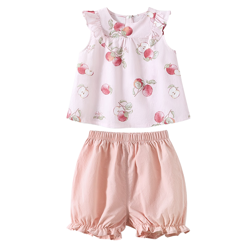 JOYNCLEON Girls Summer Outfit Children's Short Sleeve and Shorts Two-Piece Set Baby Clothes Summer Toddler Wear Jtz205667
