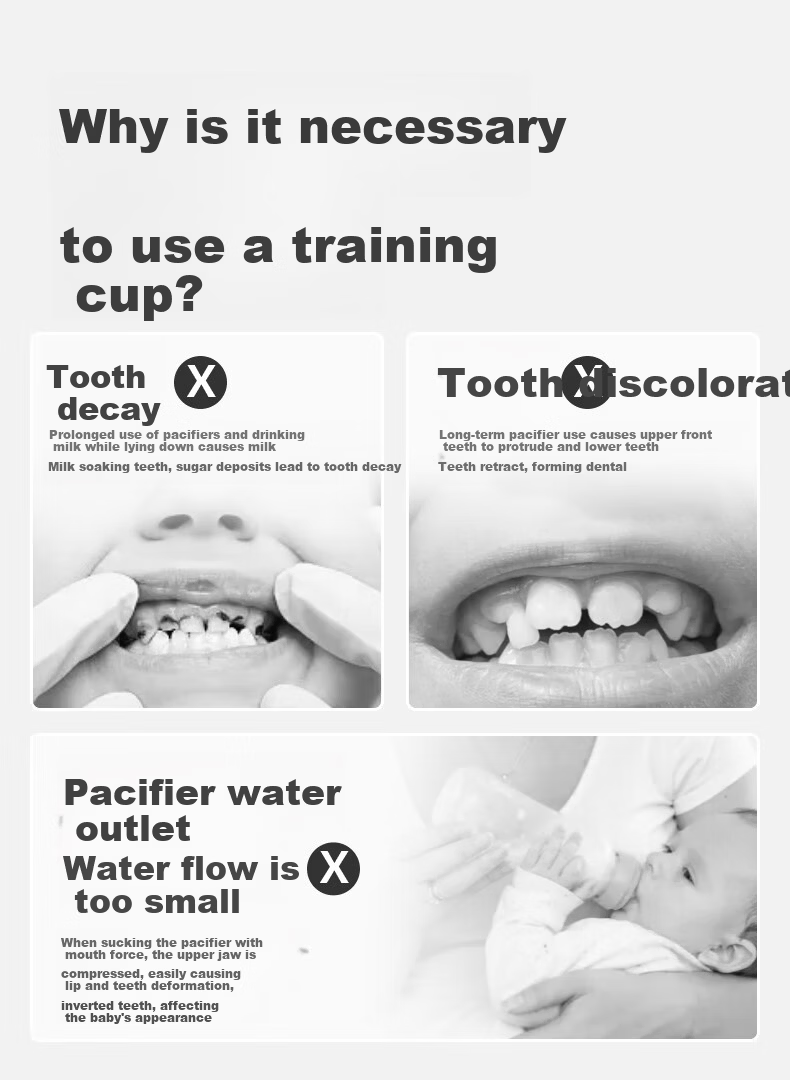 Oubeni PPSU Children's Training Drinking Cup Kindergarten Primary School Direct Drinking Water Cup with Handle Straw Anti-Choking Anti-Drop Slide Cover Water Bottle 2