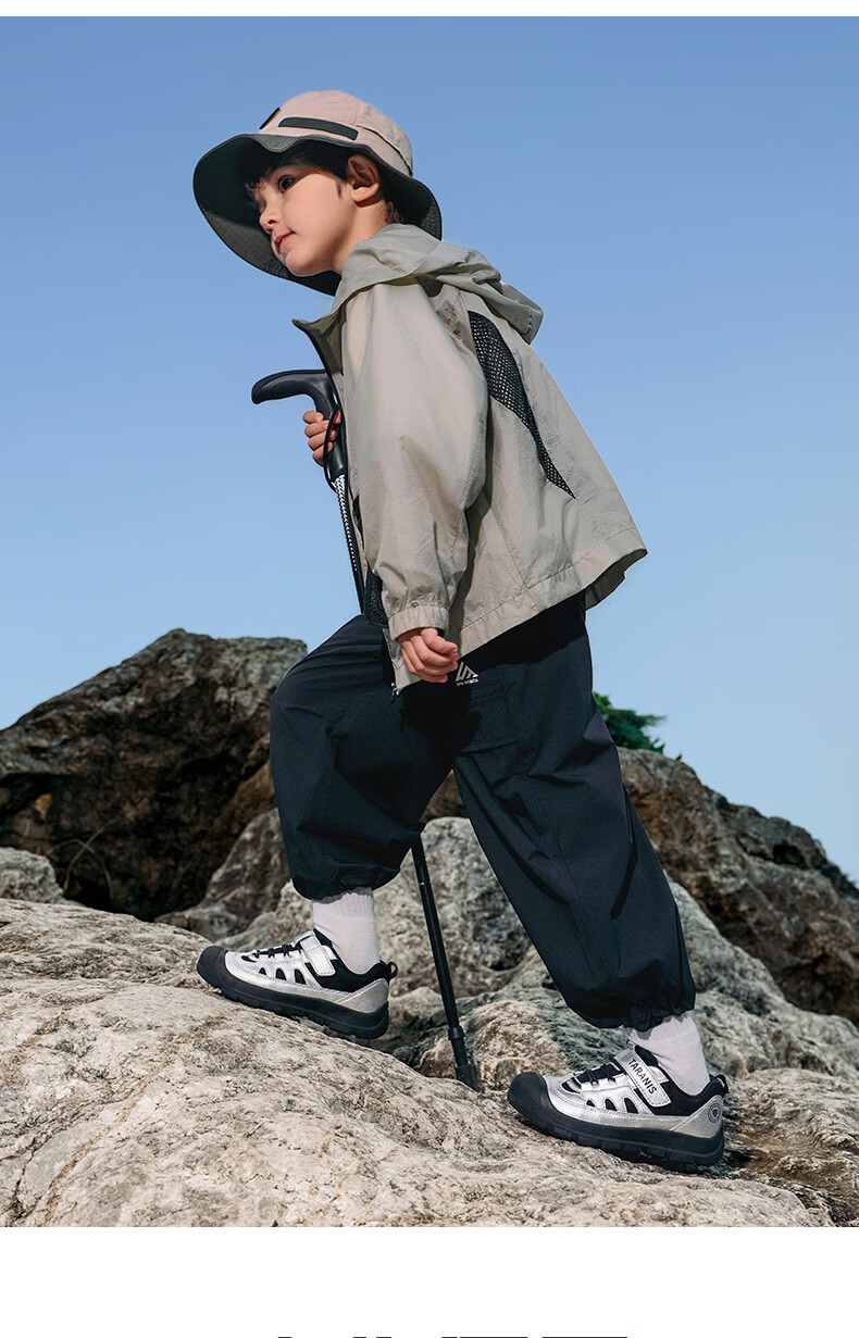 TARANIS Kids Spring Non-Slip Boys Sports Shoes Durable Girls Outdoor Hiking Shoes White/Black Size 29 10