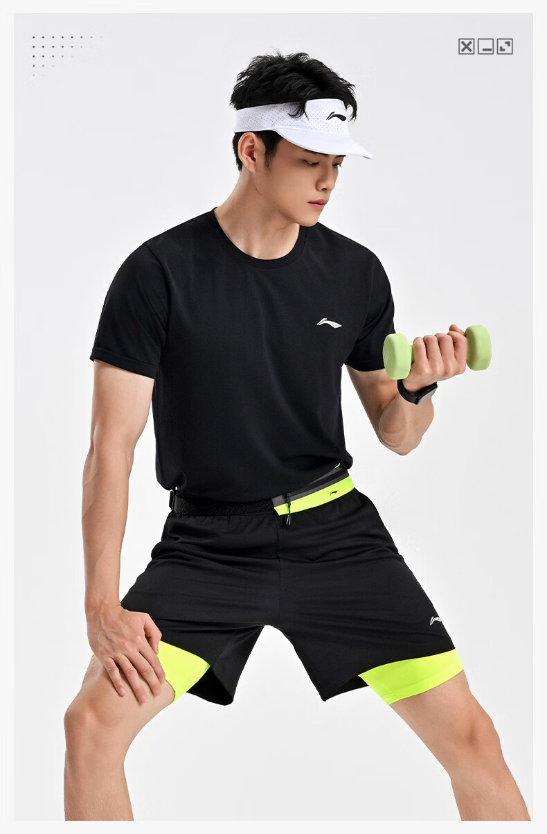 LI-NING Badminton Short Sleeve Set Unisex Two-Piece Competition Training Sportswear Team Uniform Standard White XL 5