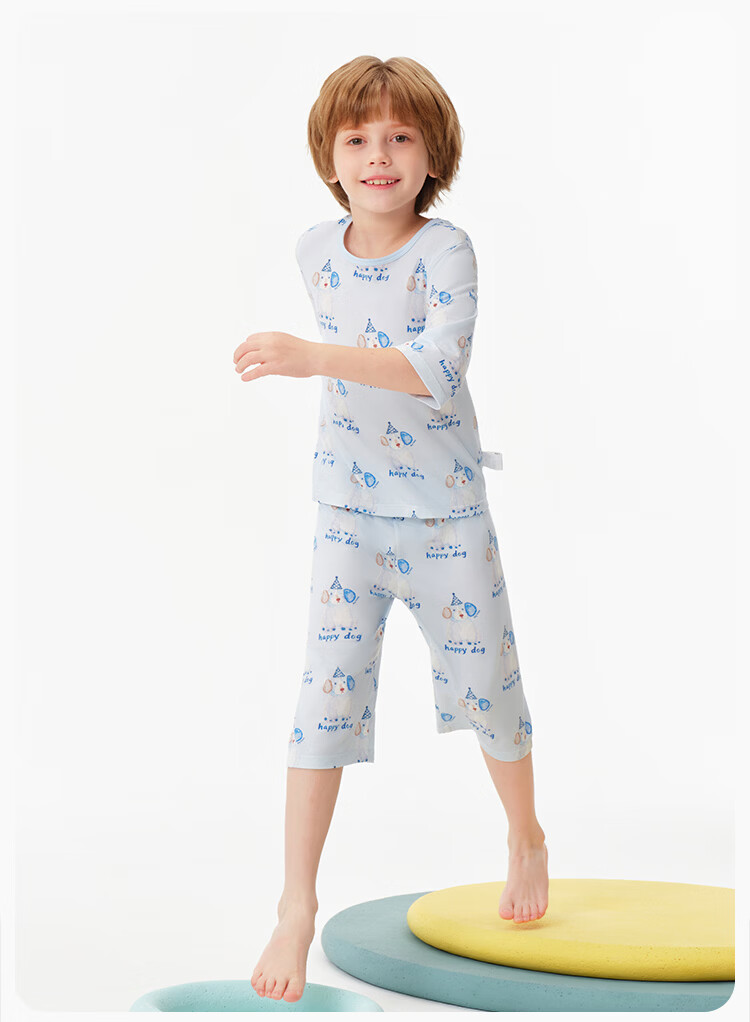 Ying's [Antibacterial Modal] Cooling Cartoon Girls' Summer Thin Short Sleeve Homewear Primary School Children's Pajamas 20
