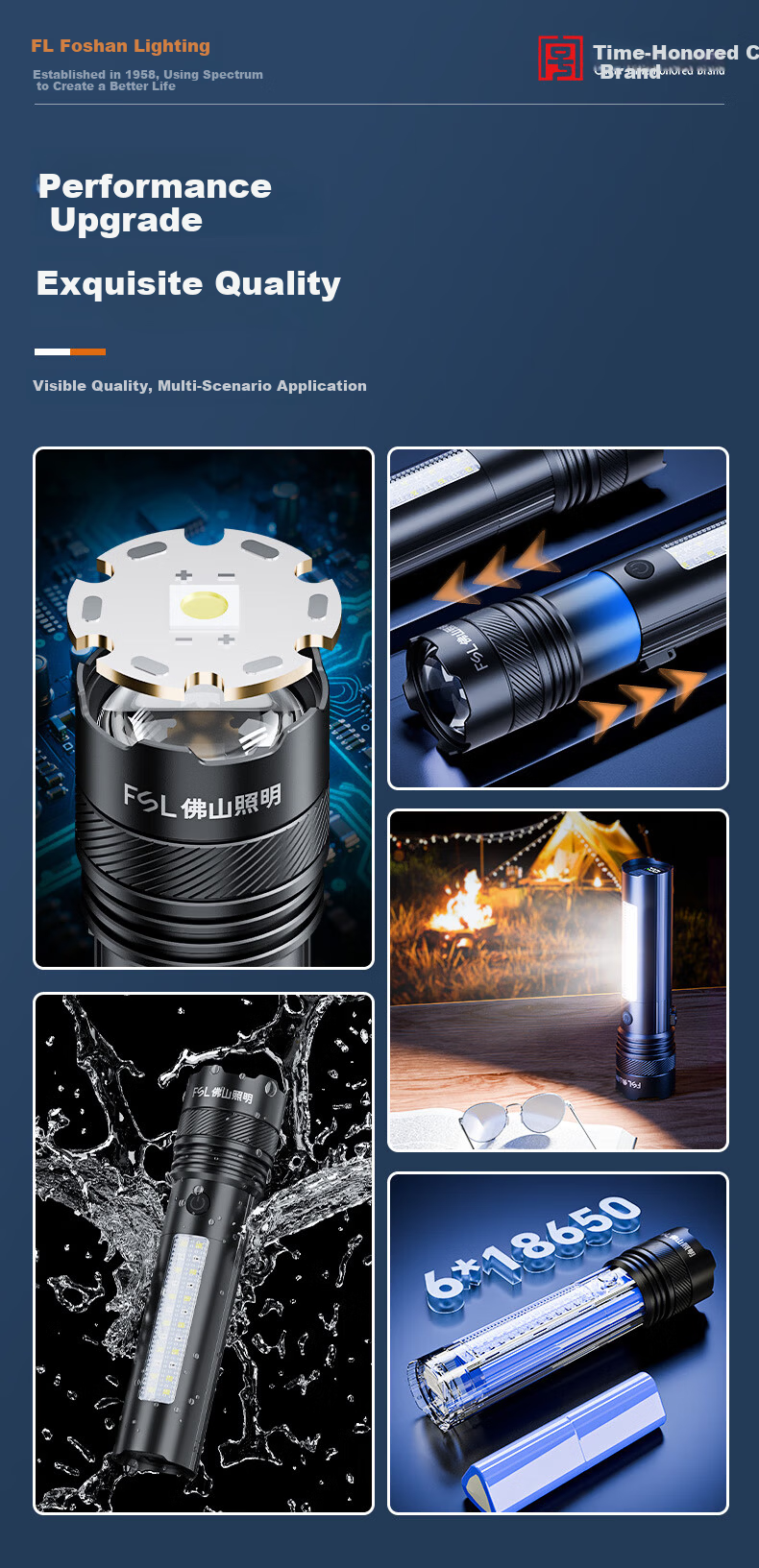 FSL Foshan Lighting Zunlong High Brightness Flashlight Ultra-Long Battery Life JD Self-Operated 5000 Lumens Outdoor Patrol Torch 3
