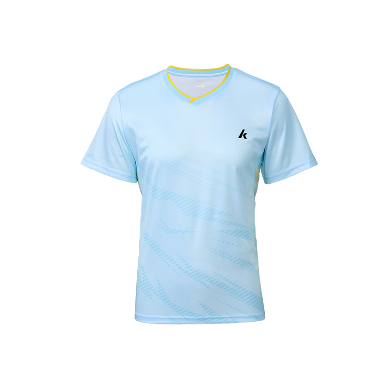KAWASAKI Men's Badminton Set Short Sleeve + Shorts Sports Sweat-Wicking Quick-Dry Breathable Training Suit D1827 Light Blue L