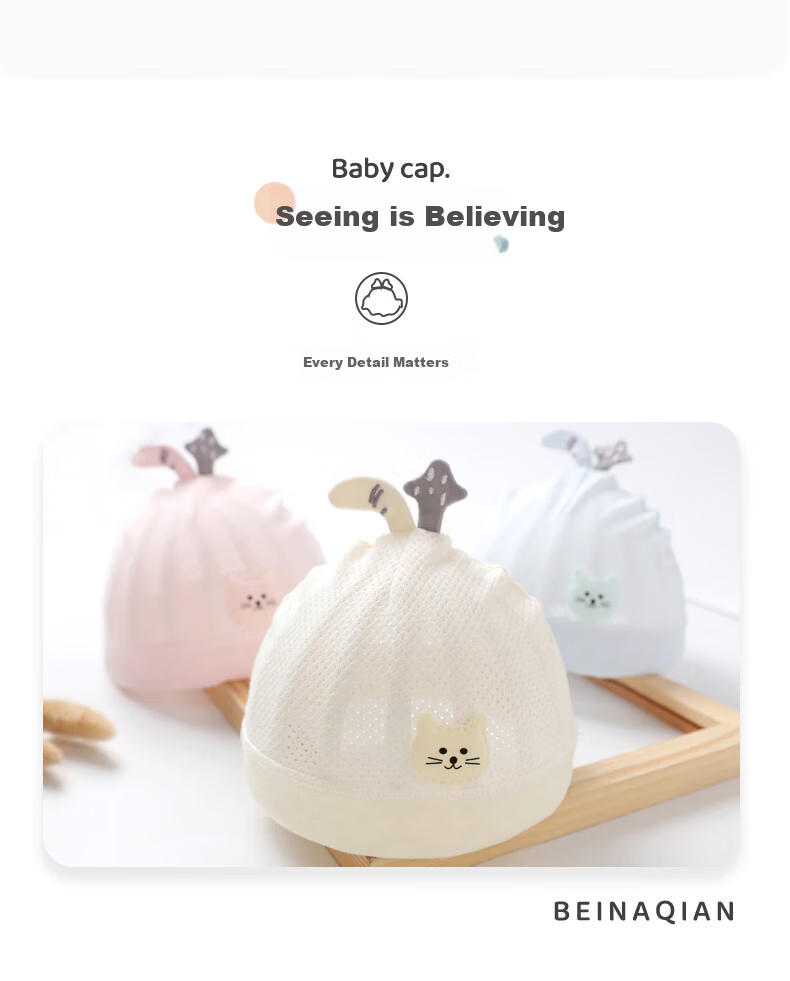 Benaxi Baby Hat Summer Thin Newborn Soft Fontanelle Cap Infant Spring Summer Cooling Hat Toddler Summer Hat 19