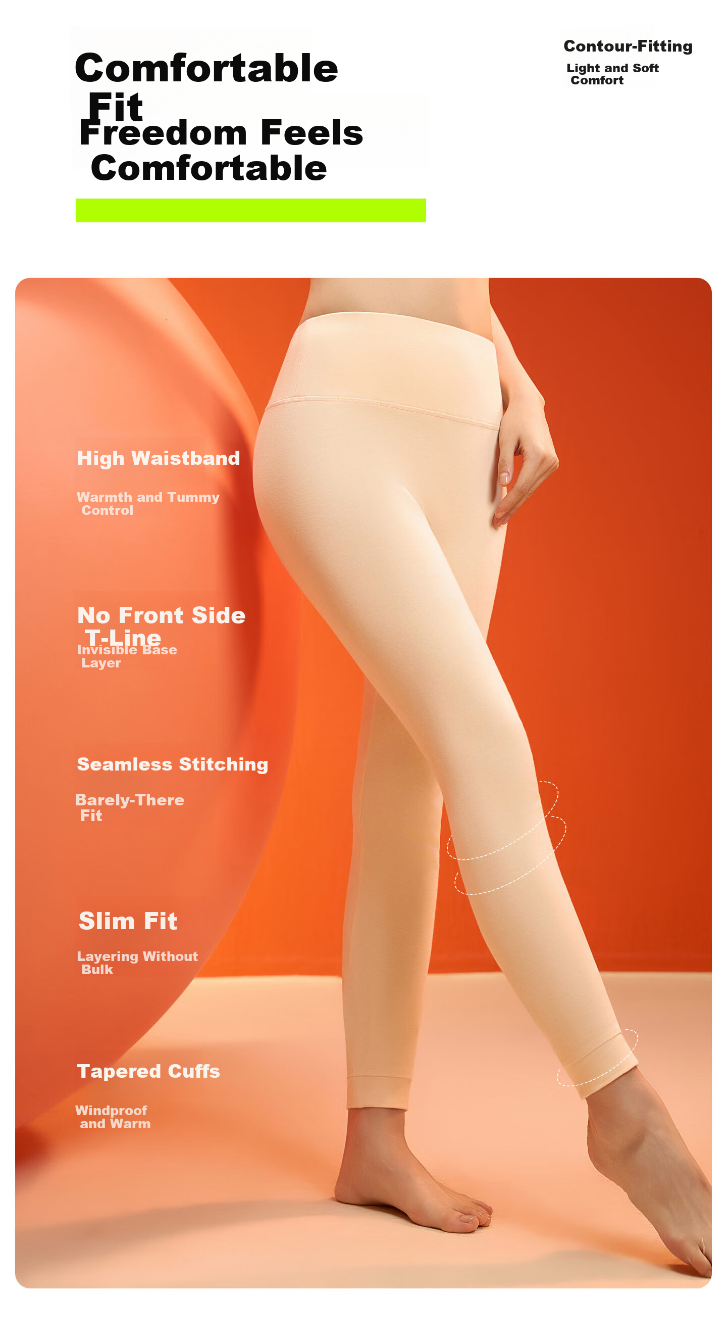 YOUKESHU Women's Thermal Cotton Long Johns 100% Cotton High Waist 10A Antibacterial Warm Autumn Winter Full Cotton Base Layer Cotton Pants L 6