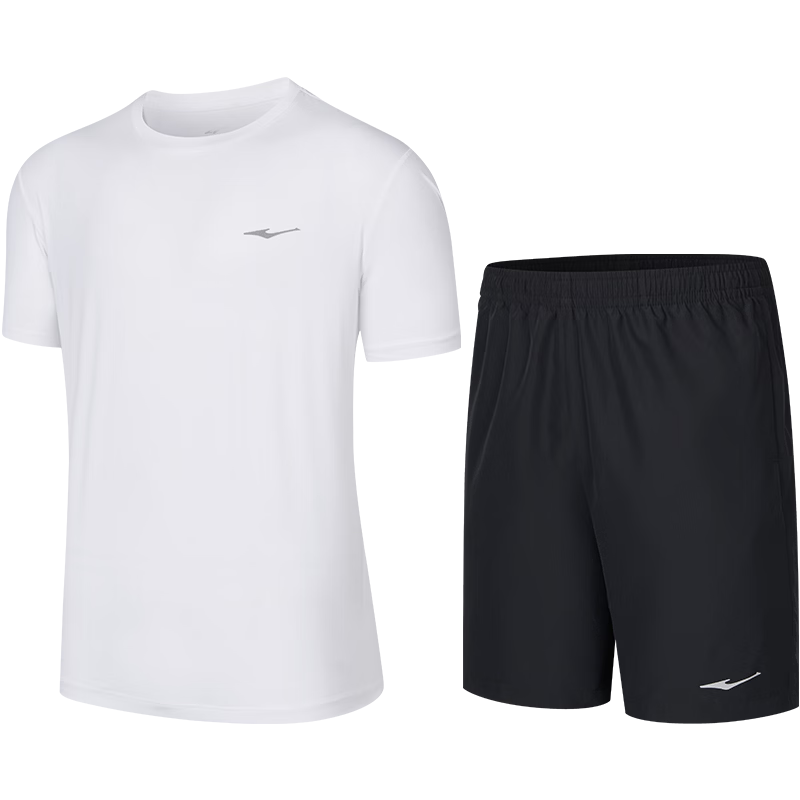 ERKE Summer New Sports Set Short Sleeve and Shorts (2 Pieces) Ice Cool Quick-Dry Moisture-Wicking Outdoor Casual Wear