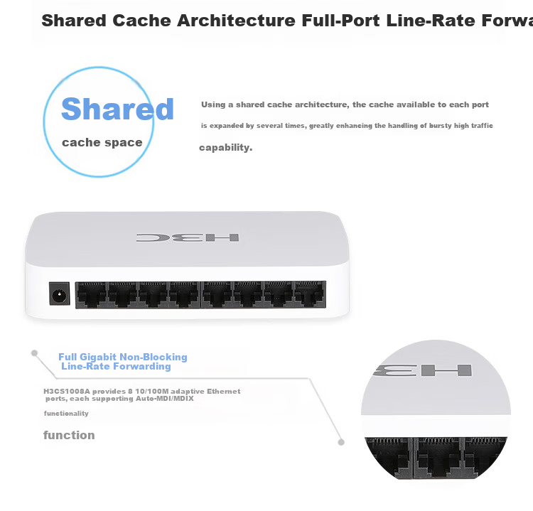 H3C S1205V 5-Port Gigabit Unmanaged Enterprise Desktop Network Switch Ethernet Splitter Commercial Home Switch 2