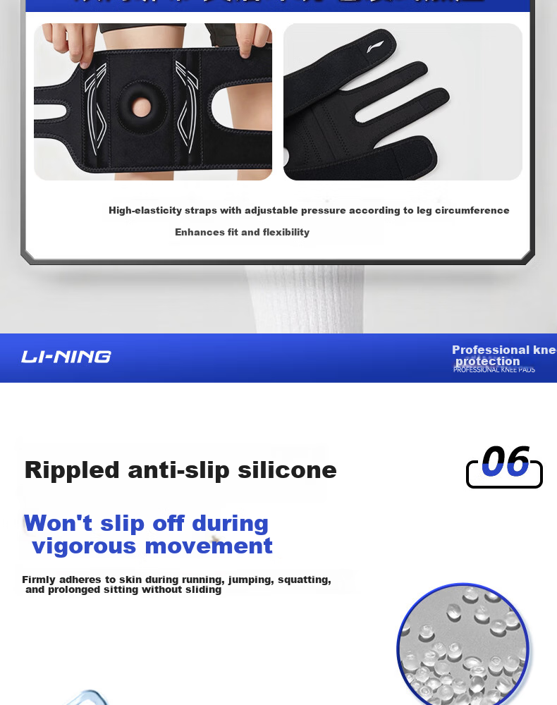LI-NING Knee Brace for Meniscus Injury, Sports Joint Synovitis, Effusion, Patellar Ligament Support, Unisex Running and Basketball Protective Gear 16