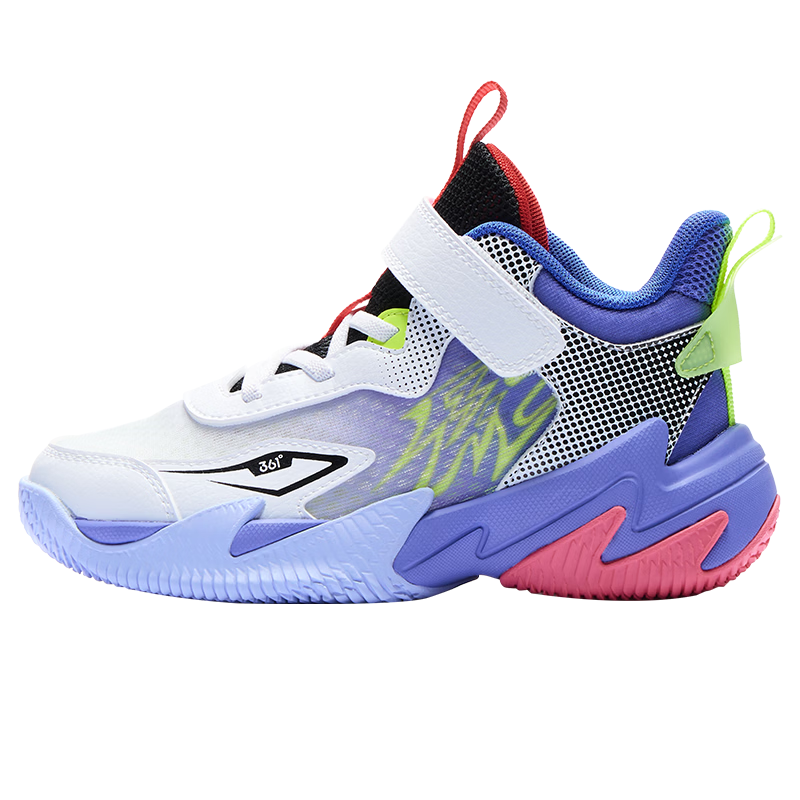 361° Kids Warrior Children's Basketball Shoes 25 Autumn Hardcourt Durable Training Sports Class Basketball Shoes Purple 29