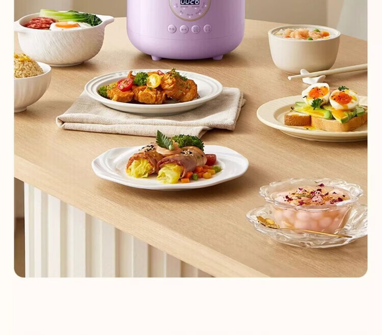 DAEWOO Low-Sugar Rice Cooker 1.2L Mini Small Electric Rice Cooker Smart Reservation Multifunctional Micro Pressure Single Meal FB23-DT Low-Sugar Version Purple 1.2L [Price Guarantee 618] 4