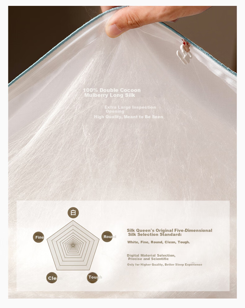 Silk Empress [Lanyu] 100% Premium Mulberry Silk Quilt Core Four Seasons Double-Layer Silk 2+4 Jin 220*240cm [White] 12