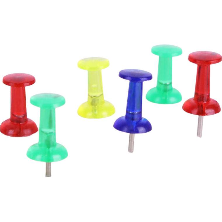 Youbili Pushpins, Cork Board Tacks, Drawing Pins, 200 Pieces/tube, 8*23mm, 1 Tube, 4355 Colorful