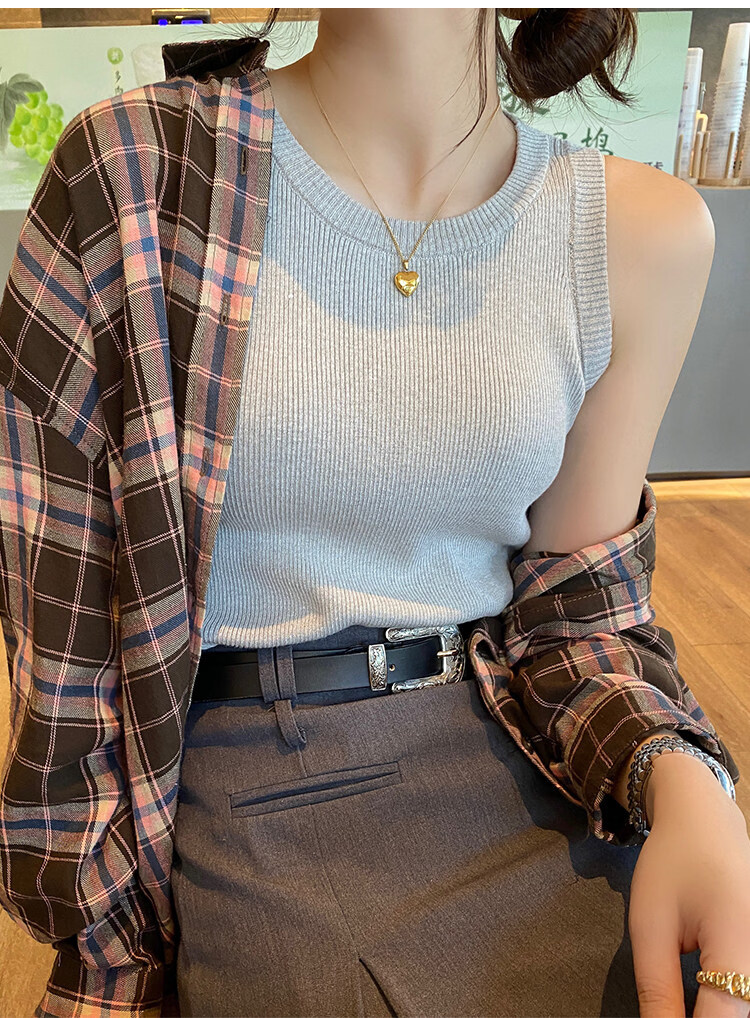 YUZHAOLIN White Knitted Crew Neck Sleeveless Vest Women's Innerwear 2026 Spring Summer New High-Quality Sleeveless Outerwear Top 27