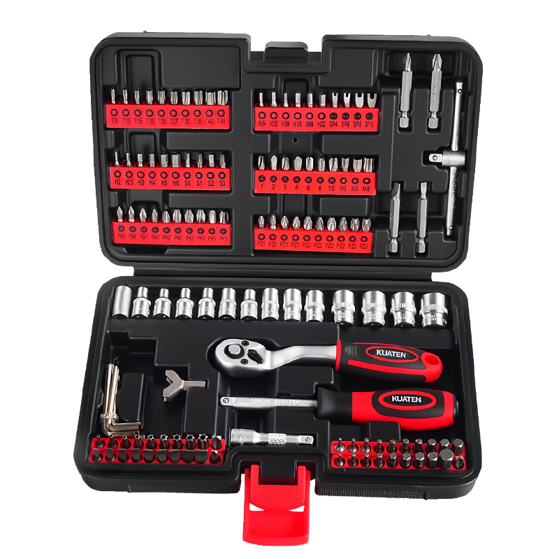 Kuanteng Ratchet Socket Wrench Set with Specialty Screwdriver Bits Yu-Shaped Triangular Phillips and Hex Allen Keys Complete Kit