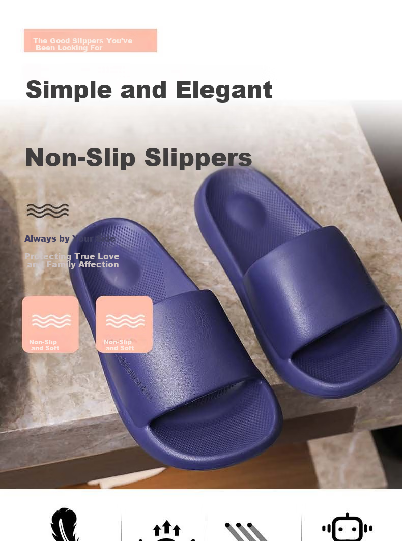 Huamei Jianbu Thick Sole Slippers Home Shower Bathroom Outdoor Non-Slip All-Season Sandals HM8888 1