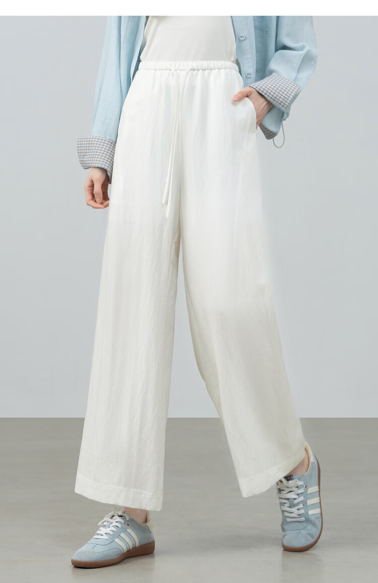Shangdubila Linen Blend Casual Pants for Women Spring Summer Petite High Waist Elegant Straight Leg Pear Shape Slimming Cropped Pants 15