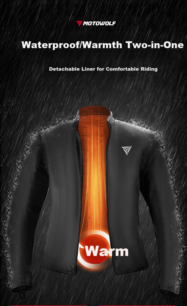 MOTOWOLF Motorcycle Riding Jacket Autumn Winter Unisex Four-Season Protective Racing Gear 8