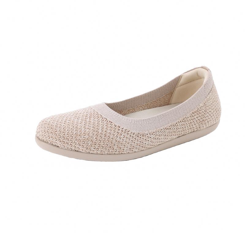 Pansy Women's Summer Breathable Mesh Slip-On Ballet Flats Comfortable Soft Sole Shoes 4313 Oatmeal Gray Size 39