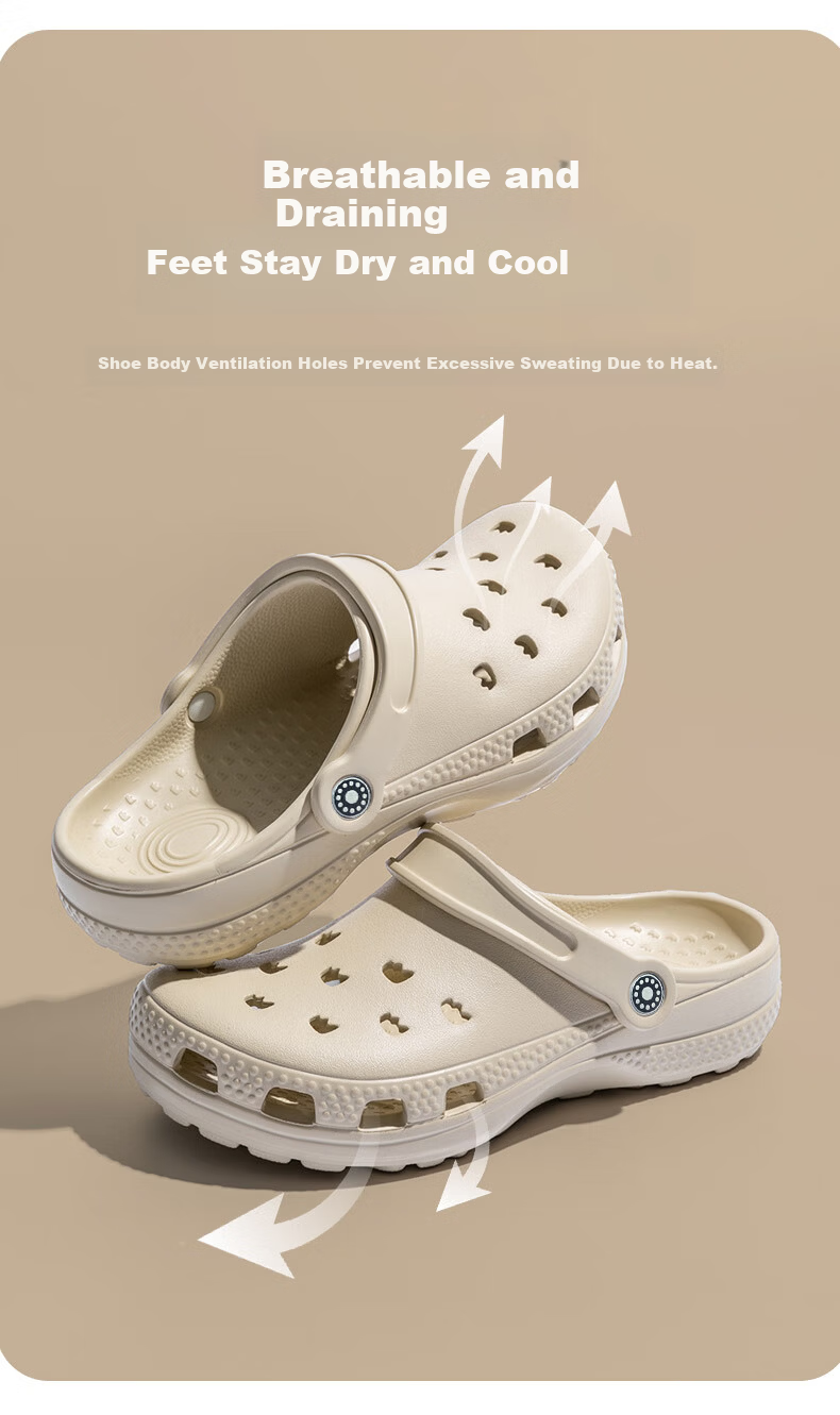 Jiayi Unisex Outdoor Casual Breathable Thick-Soled Soft Elastic Waterproof Sandals Ancient White 38JY420 11