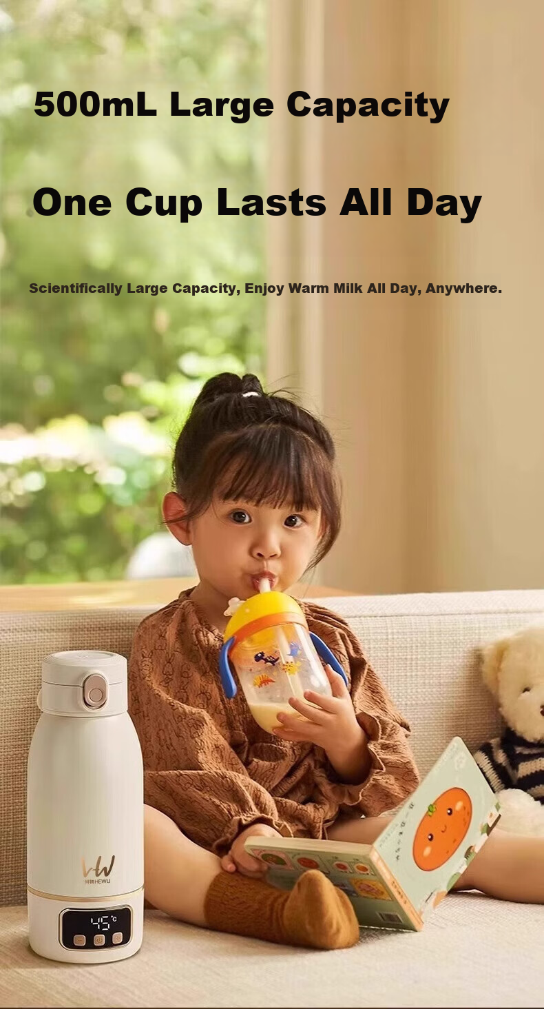 HeWu Wireless Portable Thermostatic Cup Thermostatic Kettle Baby Travel Milk Frother Water Boiling Cup Milk Warmer Fast Charging Set 29
