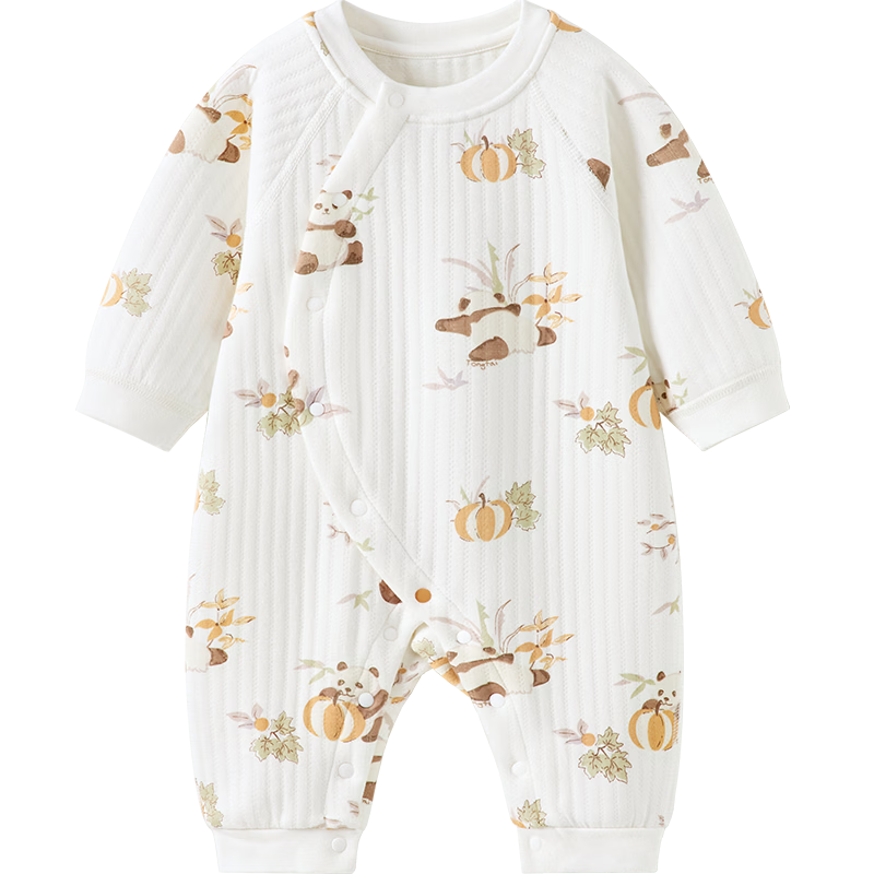 TONGTAI Baby Romper, Autumn And Winter Pure Cotton Warm Infant Clothes, Newborn Onesie, Crawling Suit, Pajamas, Green, 80cm