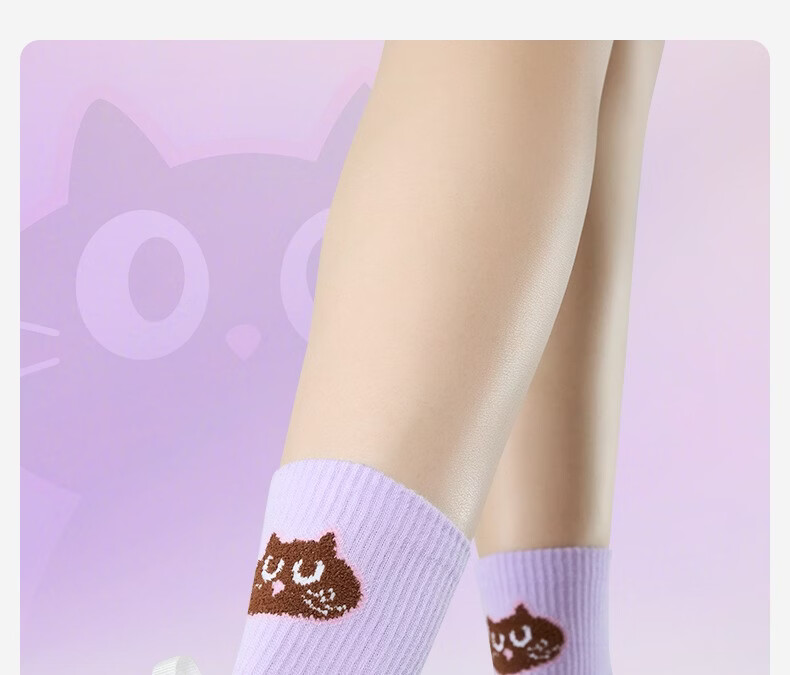 KAWASAKI Kawasaki Badminton Socks Cute Pet TRN Training Socks K2F10-D6212 (3 Pairs) Purple/Blue/White 6