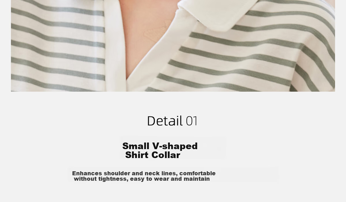 PinCai Women's Summer Short Sleeve V-Neck Polo Shirt Striped Letter Cherry Fashion Base Top P143T1550 9