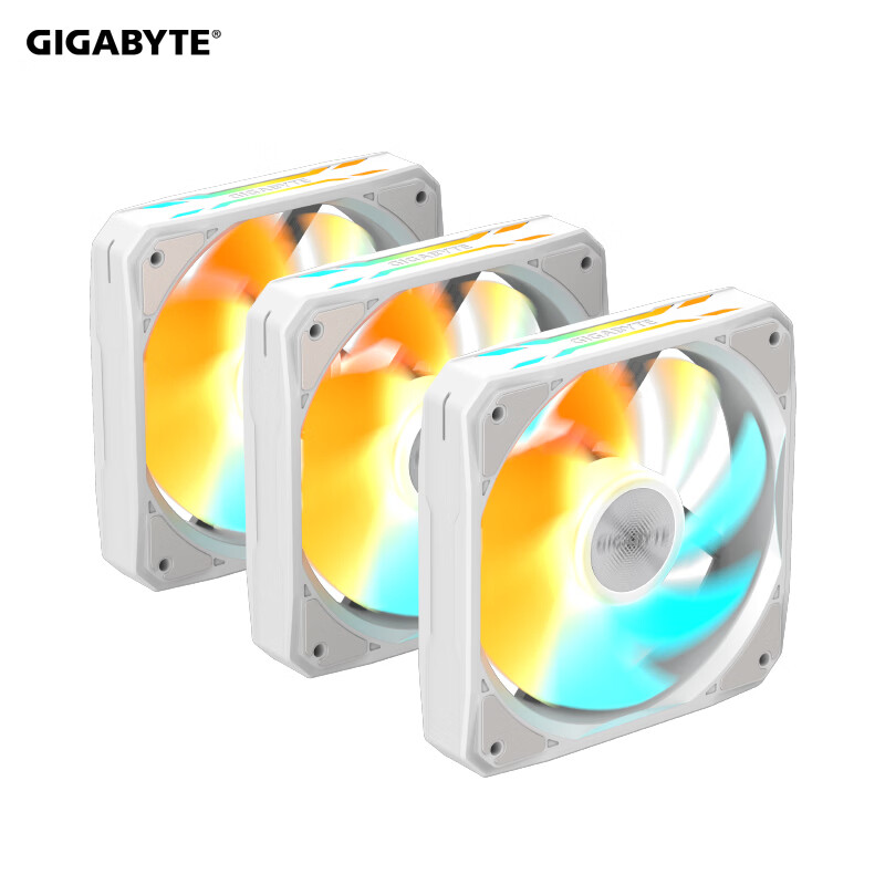 GIGABYTE Binglieying EZ1203 (3-Pack), Building Block Fan, Quick-Install Clip Mechanism Design, ARGB Lighting Effects, Low Noise Desig