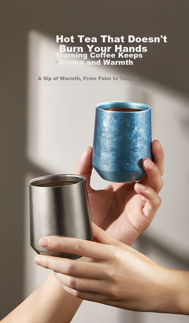 SIMELO Pure Titanium Coffee Cup Unisex Beer Mug Owner's Cup Latte Cup Tea Cup Outdoor Office Home Desktop Water Cup 6