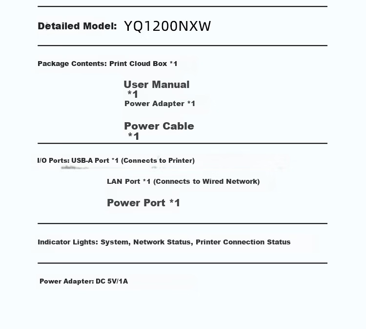 Yiqiyin Yunhe 2 Office Upgrade Print Server Supports 5G Wired/Wireless Network Mobile Computer Remote Smart Shared Printing Inkjet Laser Dot Matrix Printer 22