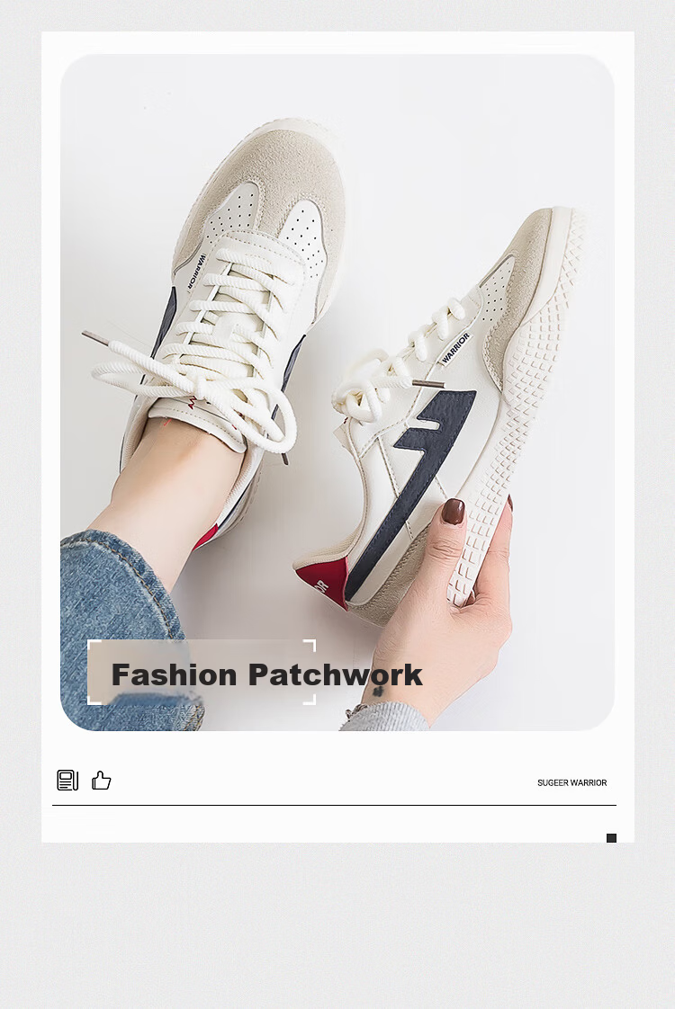 Warrior Official Women's Training Shoes 2026 New Versatile Simple Casual Sneakers Women Beige Gray Dark Blue Size 39 3