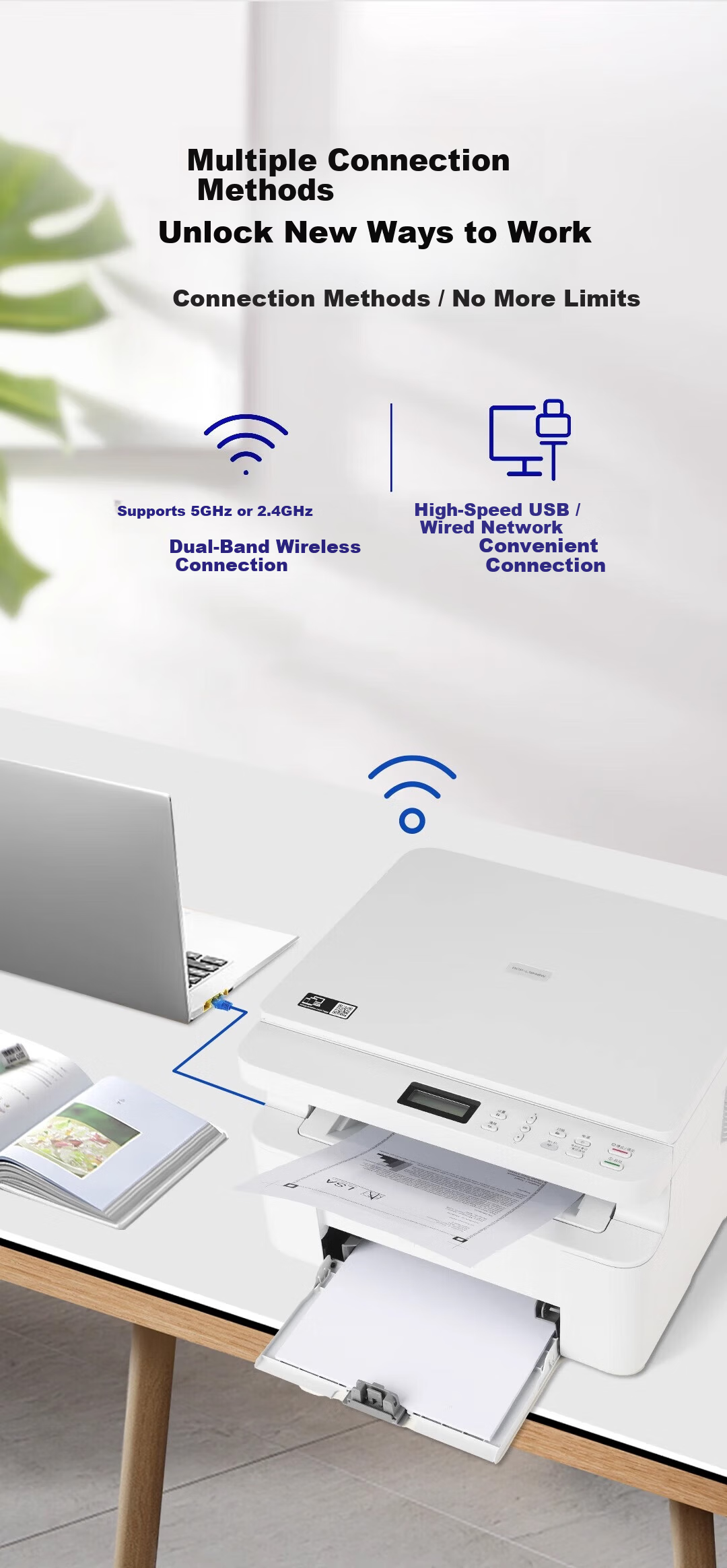 Brother DCP-L1848W Laser Printer Copier Scanner All-in-One Wireless WiFi Dual-Band Home Small Office Mobile Remote Printing 2
