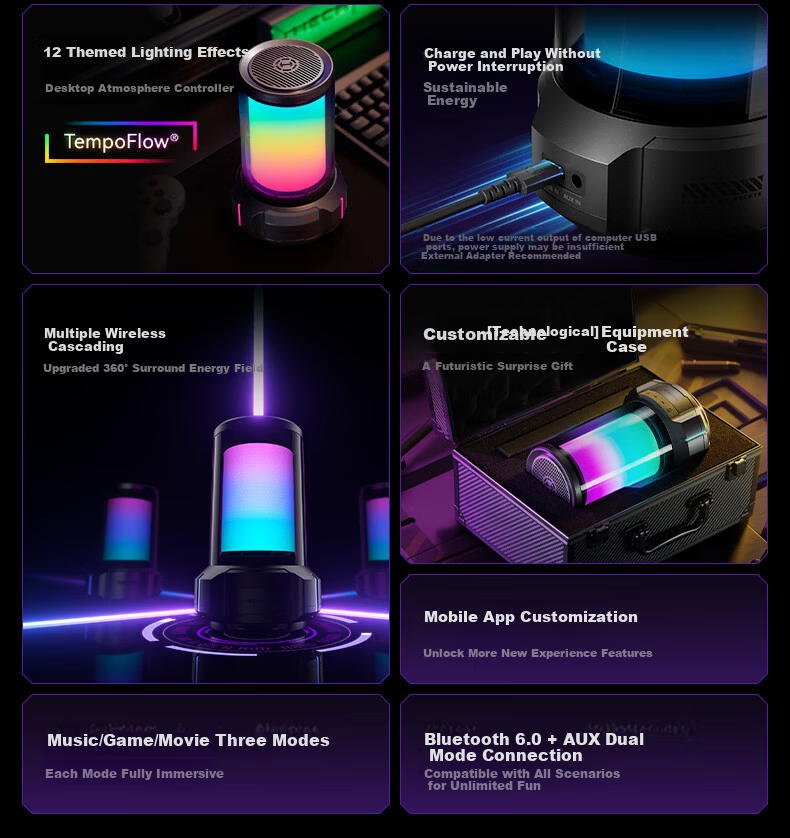 EDIFIER HECATE CyberX Gaming Desktop Speaker Bluetooth 6.0 Home PC Laptop Gift Box RGB Lighting Stardust White 5