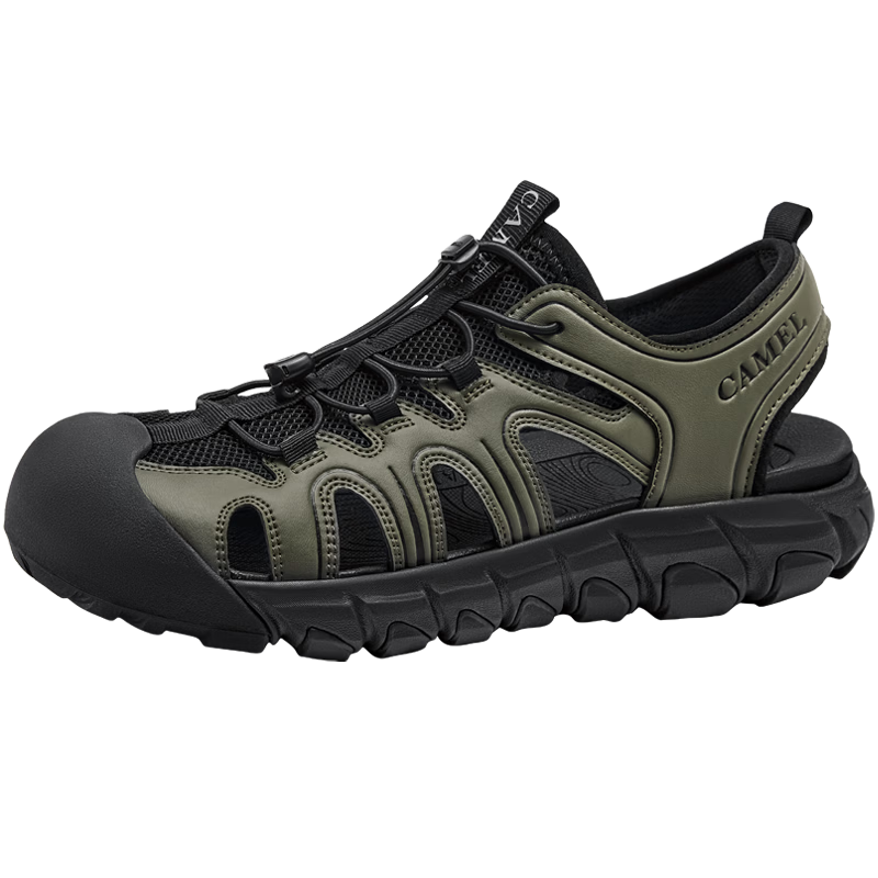 CAMEL Summer Breathable Anti-Kick Slip-On Outdoor Hiking Casual Sports Sandals G16M076036 Green/Black Size 39