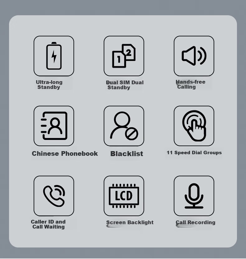PHILIPS CORD890C All-Network SIM Card Landline Phone Wireless Home Office Fixed Phone with Chinese Menu Supports Mobile Unicom Telecom Broadcasting SIM Card Black 2
