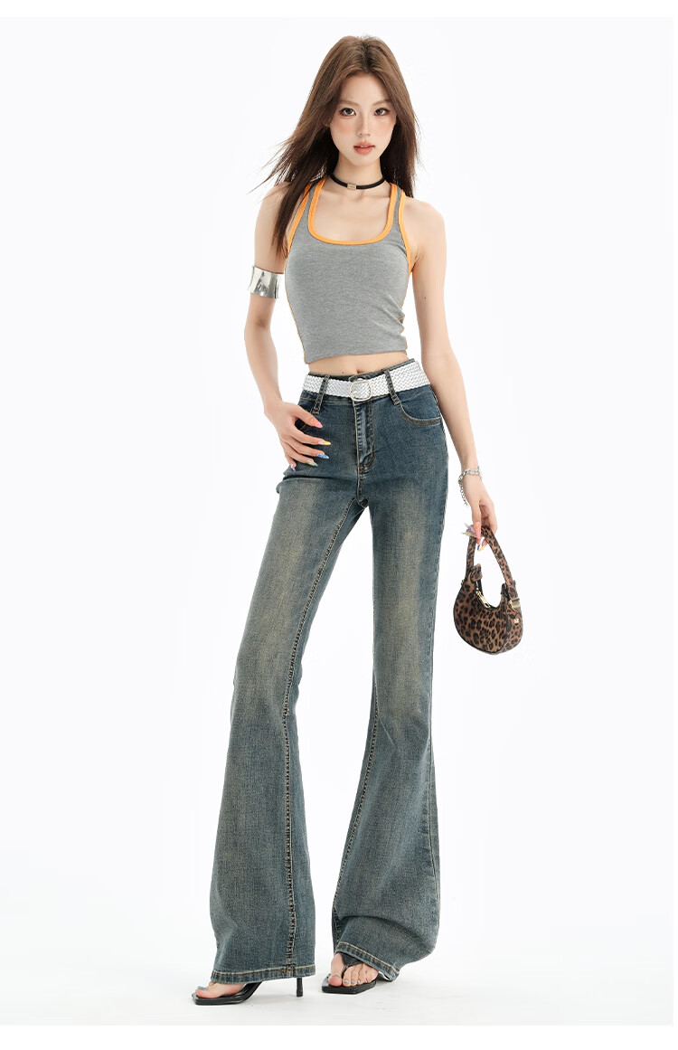 Pierre Cardin Women's Winter Denim Jeans Simple Soft Breathable Casual Slim Fit Straight Wide Leg Retro Blue M 35