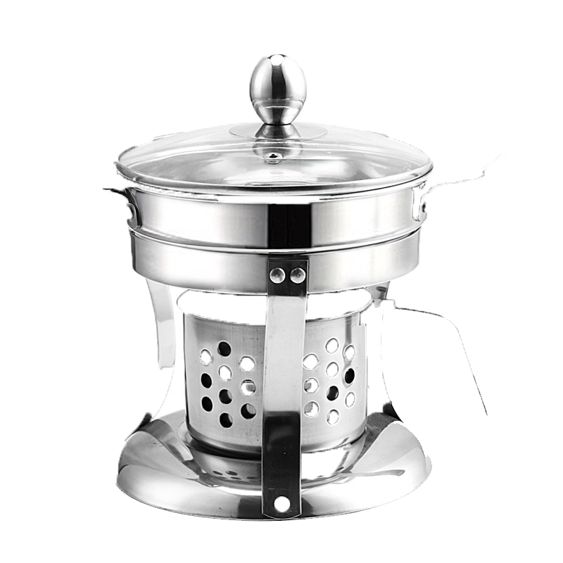 Kitchen Set 304 Stainless Steel Small Hot Pot Cookware Alcohol Stove Single Person Hot Pot Thickened Dry Pot