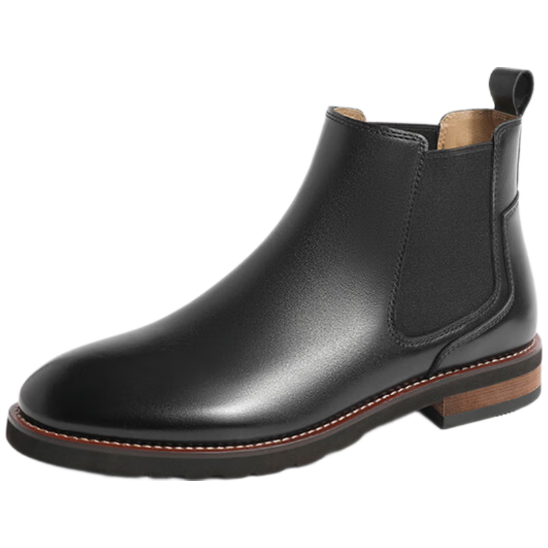 Belle Men's Leather Business British Chelsea Boots A0927DD2 Brown Single Lining Size 39