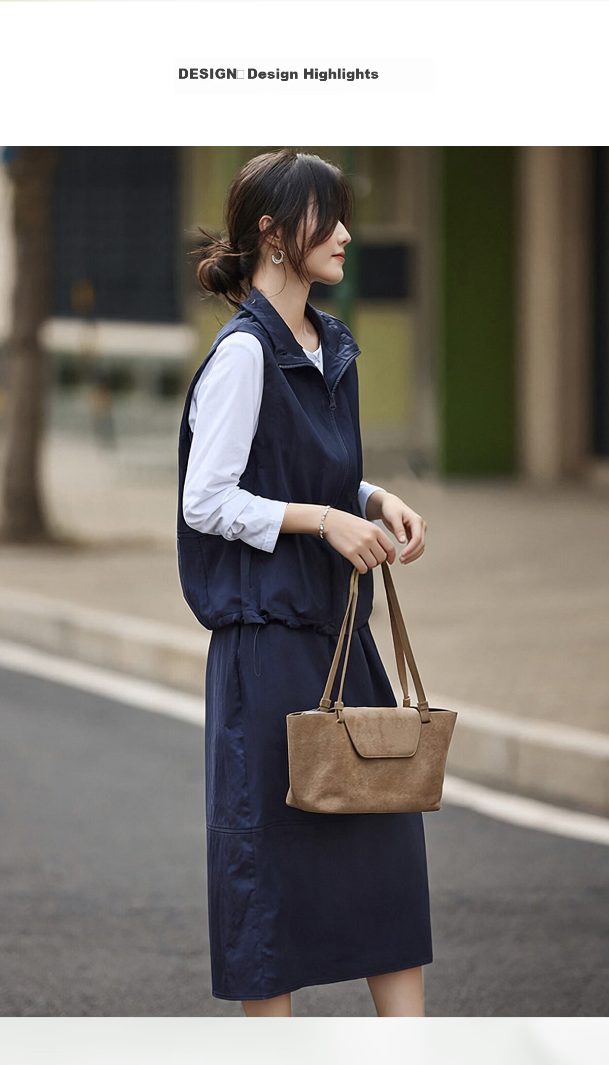 She Enjoy Casual Workwear Vest and Skirt Set for Women Simple Commuter Versatile Outdoor Two-Piece Set T53U024 3